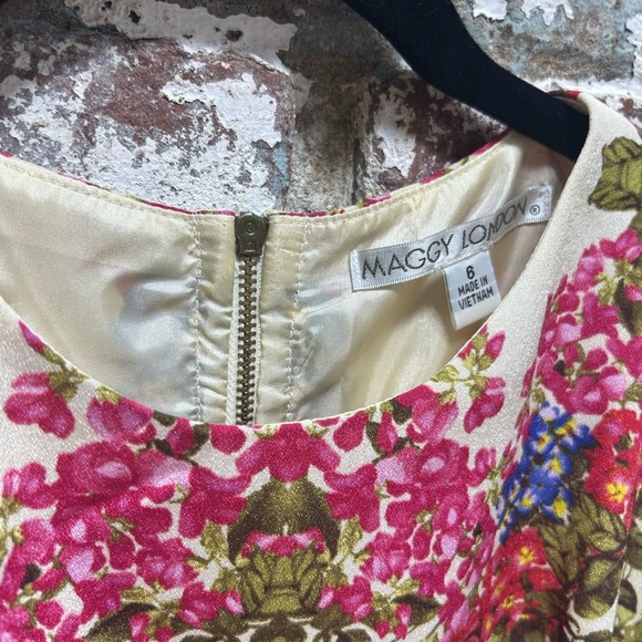 Maggy London Pink Floral Sleeveless Sundress, Size 6. - Picture 2 of 7